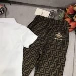 fendi polo shirt+embroidered matte denim pants (1)