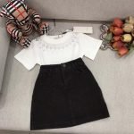 gucci short sleeve+jacquard denim half skirt set (1)