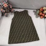 fendi 2025SS classic old flower vest denim dress