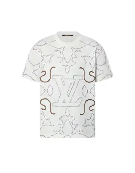LV Embroidered Cotton T-Shirt