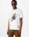 LV Graphic Embroidered Cotton T-Shirt