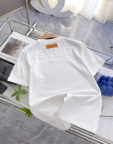 LV round neck embroidered cotton T-shirt
