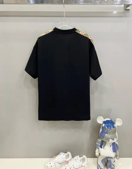 Burberry check trim cotton tshirt