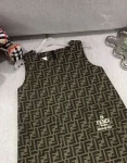 fendi 2025SS classic old flower vest denim dress