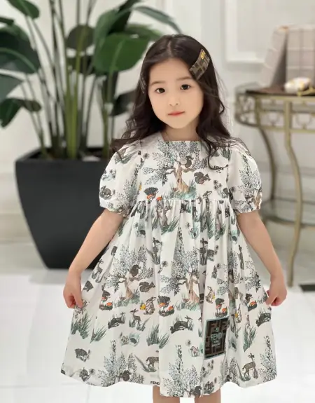 Fendi animal park kids girl dress