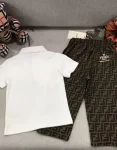 fendi polo shirt+embroidered matte denim pants (1)