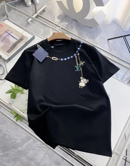 LV cotton printed round neck T-shirt