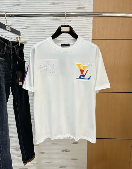 LV cotton printed round neck T-shirt