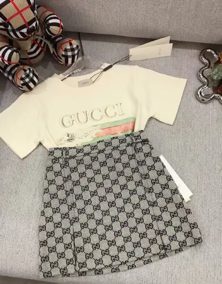 peter rabbit X Gucci tshirt+GG jacquard denim half skirt