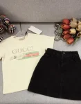 peter rabbit X Gucci tshirt+Gucci jacquard denim half skirt